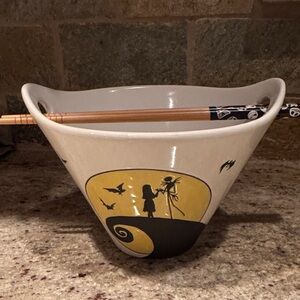 Halloween-Themed Bowl with Chopsticks